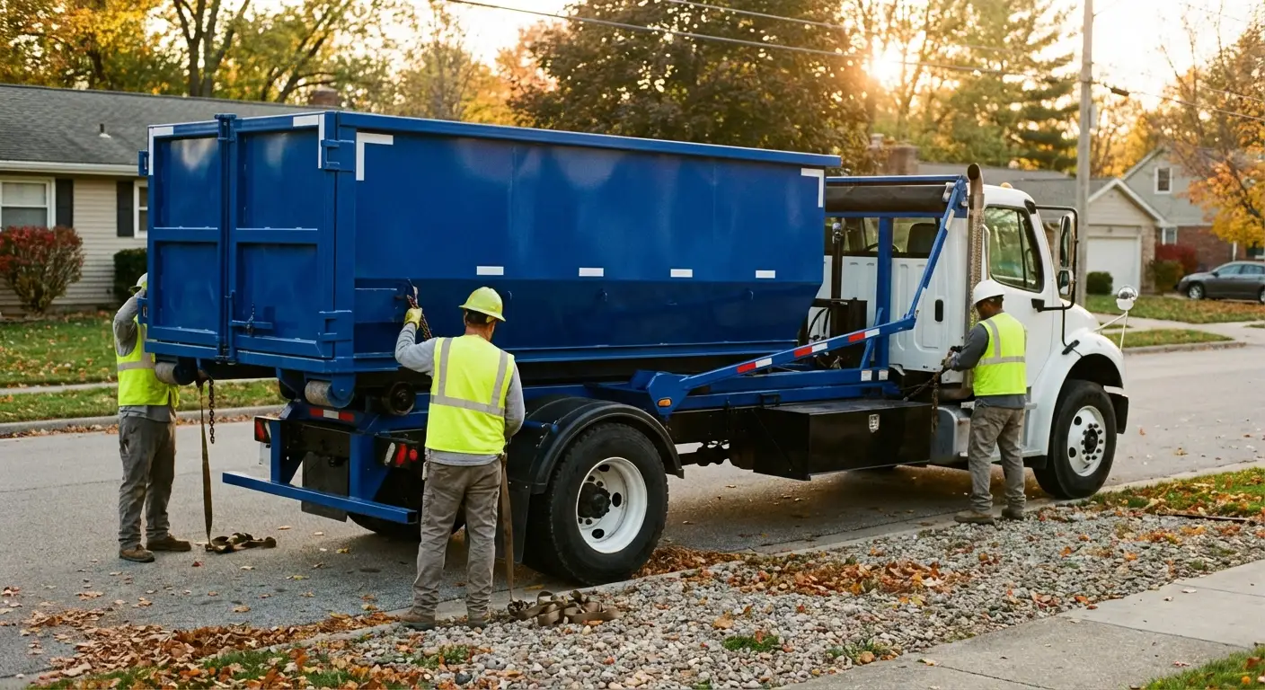 Roll-off dumpster delivery truck in Omaha, NE