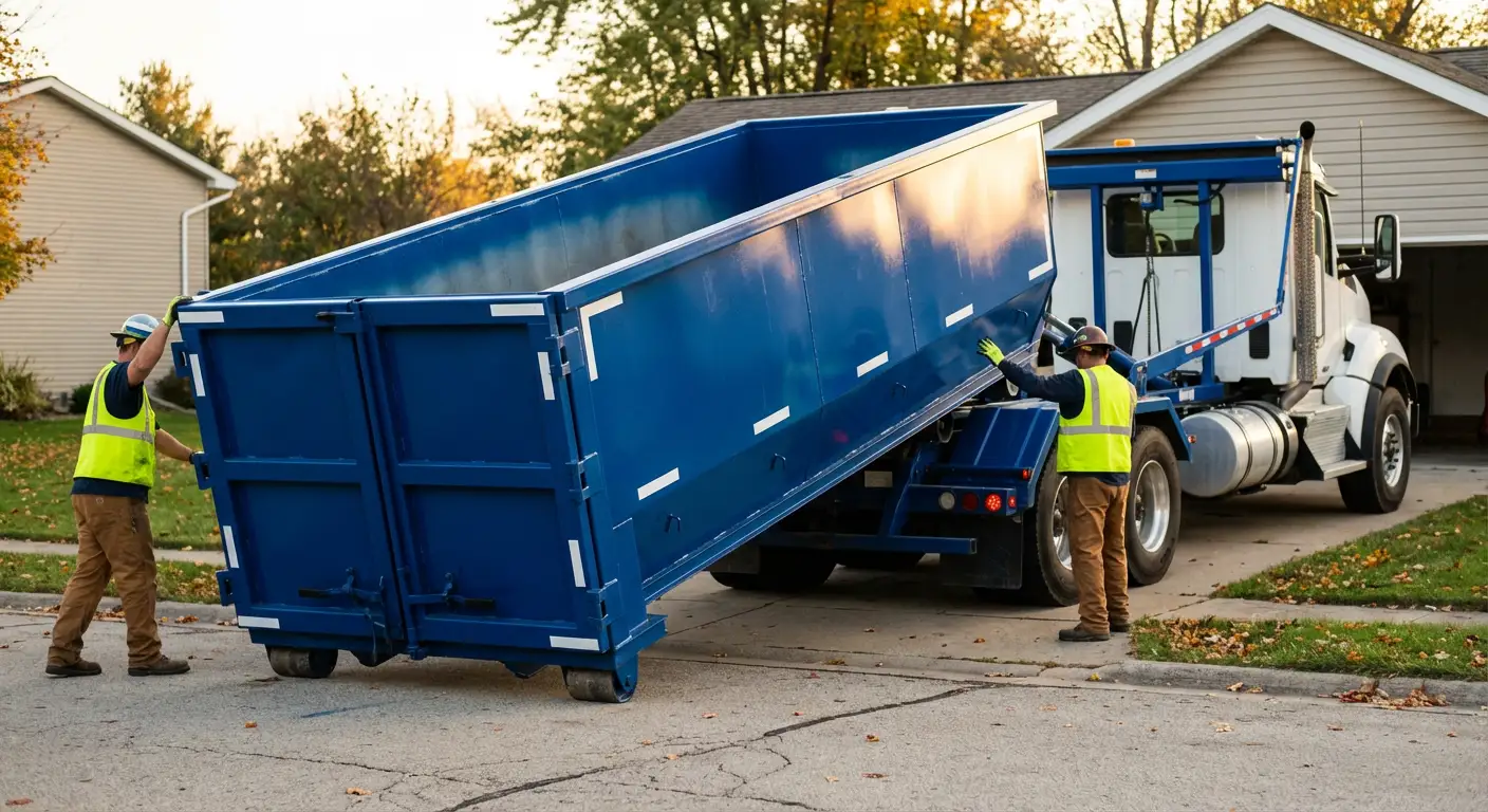 Roll-off dumpster delivery truck in Omaha, NE